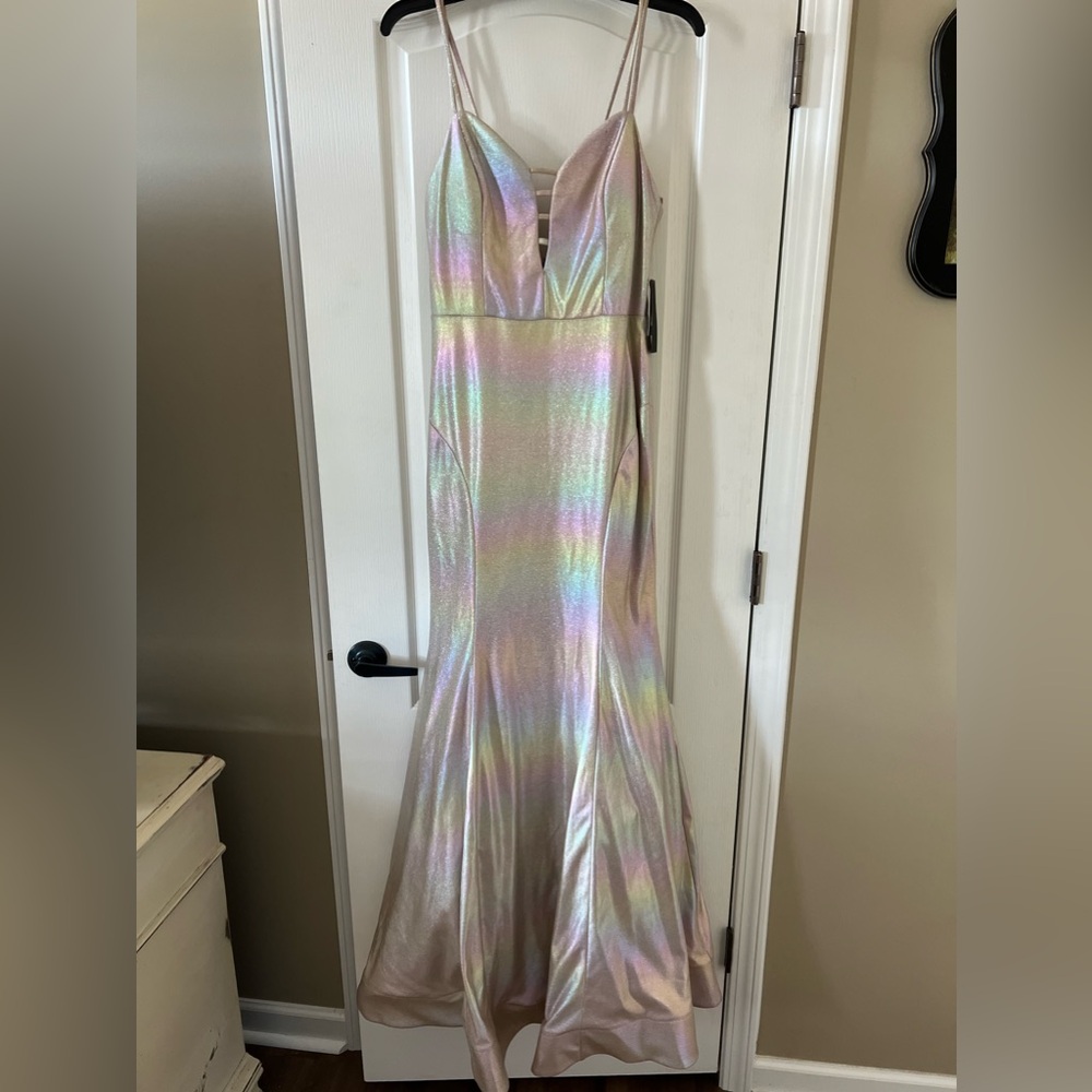 Prom dress size 11 juniors iridescent mermaid